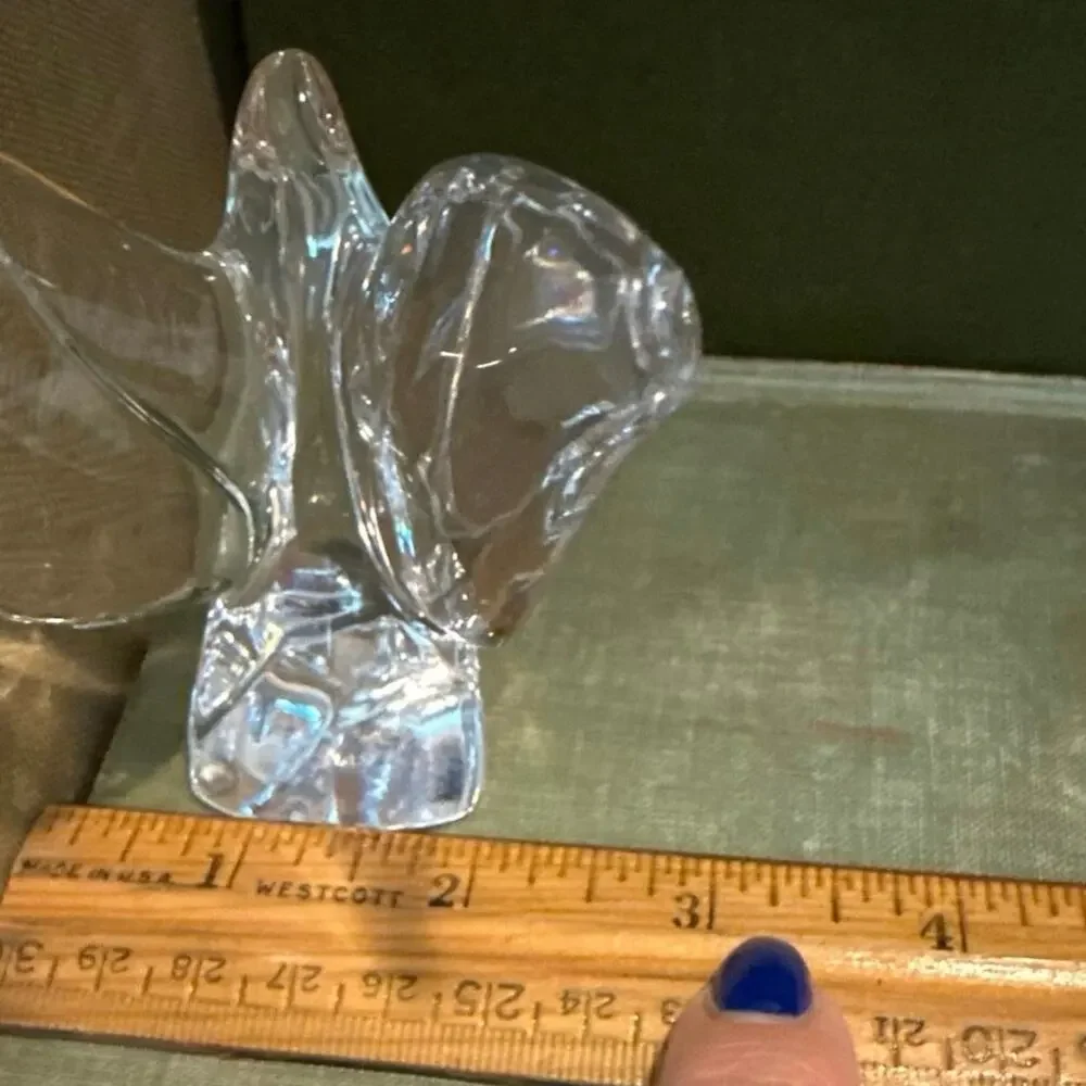 FC 83 France Glass Bird Figurine • Clear Art Glass • 3.25”